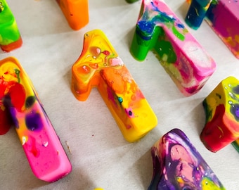 Birthday Party Favors for Kids - Kids Crayon Favors of Mini Numbers, Bulk Favors, Gift for 5 year old, Individually Packaged Crayons, 0-9