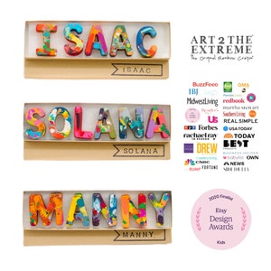 Best-selling custom crayon gift for kids! Crayon shop Art2theExtreme creates personalized rainbow crayon gift sets for children. As seen in Magnolia Journal, the Etsy Design Awards, Buzzfeed, and more