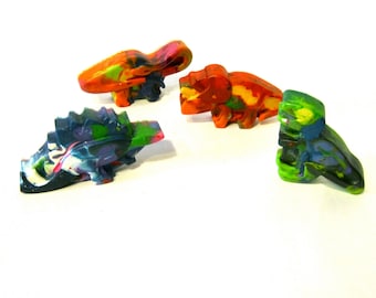 DINOSAUR Crayons - Set of 4 Original Rainbow  Dinosaur Crayons for Kids - Dinosaur Birthday Party Favor - Kids Crayon Gift- Dino Party Favor