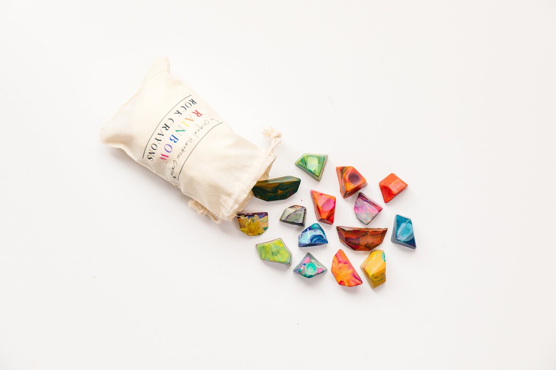 Rainbow Rock Crayons: Easter Basket Filler Toy (set of 15) - Etsy