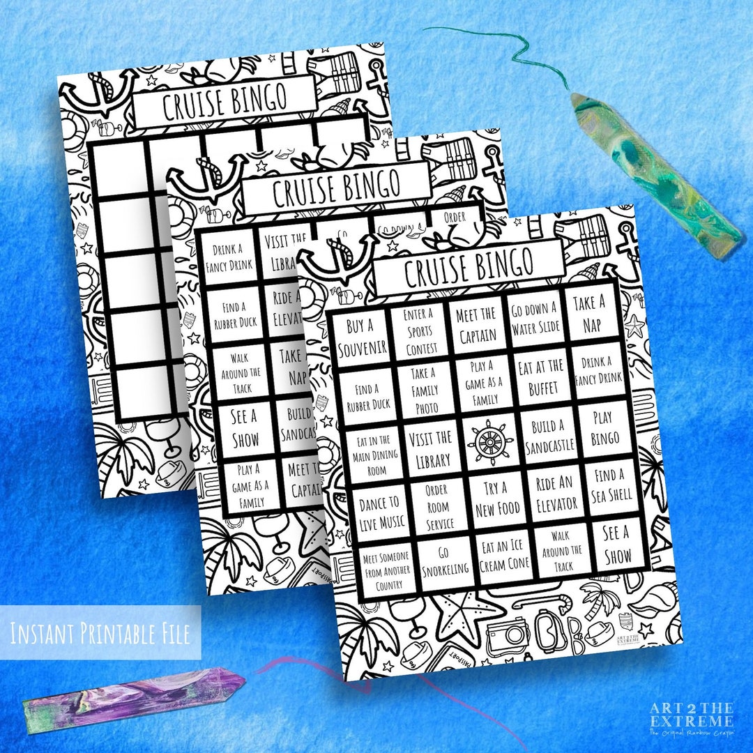 PRINTABLE Cruise Bingo Game, Kids Cruise Printable Activity, Vacation ...