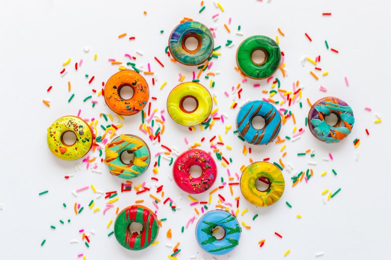 Download Donut Crayons Mini Donut Crayon Boxed Set of 4 Original | Etsy