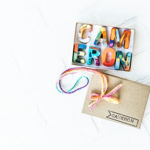 Our rainbow crayon letters come ready-to-gift and are the best personalized gift for a child or art lover.