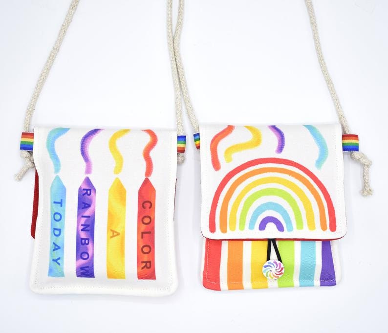Rainbow Crayon Holder Original Rainbow Crayon® Tote Travel Art Kit for Kids Free shipping Kids Gift Coloring Activity Tote image 4