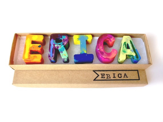 Kids NAME Crayons Recycled Crayon Set Custom Alphabet Name