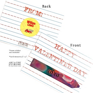 Class Valentine Crayon Card, Mini Rainbow Crayon Stix® Valentines Day Favors Kids Crayons Class Valentines Valentine Card image 8