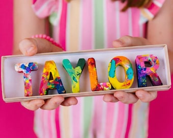 Kids Valentine Gift - Personalized Crayon Name for Boy or Girl - Custom Name Crayon Class Valentines