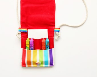 Travel Crayon Tote - Stocking Stuffer Crayon Gift -Original Rainbow Crayon® Tote - Travel Art Kit for Kids - Free shipping Kids Gift