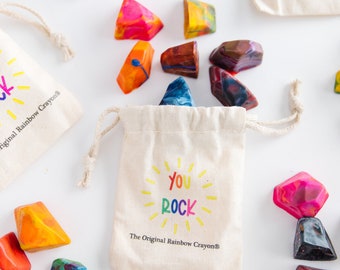 Classroom Gift Party Favors for Kids, Bulk Rainbow Rock Original Rainbow Crayons , Mini Bag of 7 Rock Crayons , Rock Climbing Gift for Boy