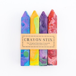 Rainbow Crayon Kids Gift Crayon Stix® - Birthday Gift Kids Rainbow Crayon Stix® - Set of 4 Crayons | Toddler Birthday Gift for Kids Crafts