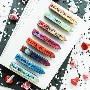 Class Valentine Crayon Card, Mini Rainbow Crayon Stix® Valentines Day Favors Kids Crayons Class Valentines Valentine Card image 2