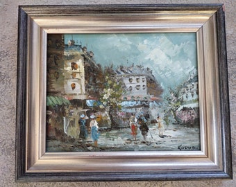 Kosman city street scene Oil Painting in frame - Fine Art - Rare find - Signed by artist - Unknown date