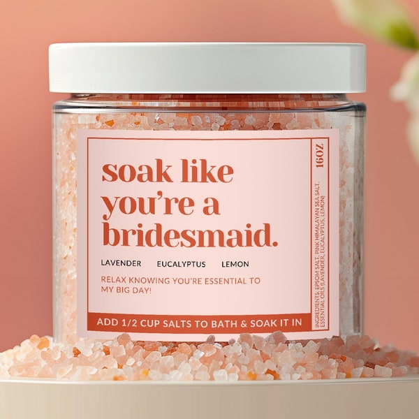 Bridesmaid Bath Salts | Personalized Bridesmaid Gift | Bridesmaid Proposal Gift | Custom Unique Bridesmaid Gift | Bridesmade Bath Gift