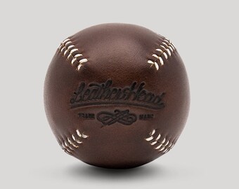 LEMON BALL lemon peel style baseball Brown with white stitches, leather, baseball, handmade, Ball, Sports, Play (LB-Cxl-Wh)