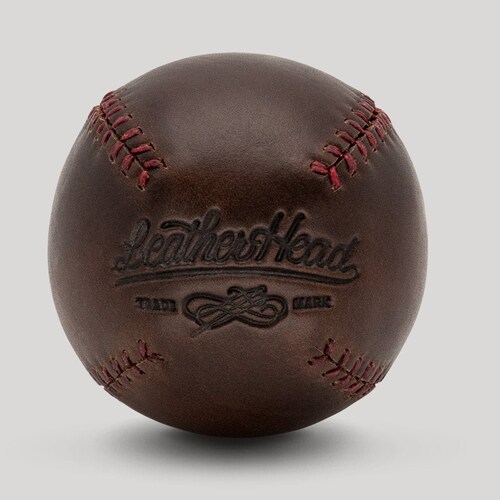 LEMON BALL Vintage Style Baseball Brown Leather With Red Etsy