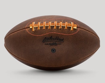 LEATHER HEAD Handsome Dan American Leather Football, Leather, Handmade F1-HD-Red