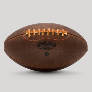 LEATHER HEAD Handsome Dan American Leather Football, Leather, Handmade F1-HD-Red