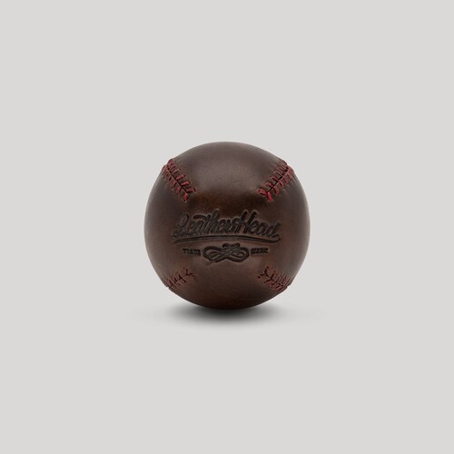 LEMON BALL Vintage Style Baseball Brown Leather With Red Etsy