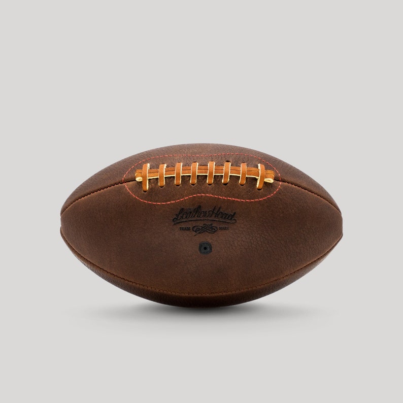 LEATHER HEAD Handsome Dan American Leather Football, Leather, Handmade F1-HD-Red image 1