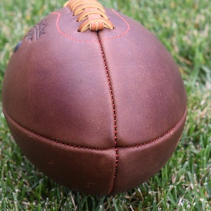 LEATHER HEAD Handsome Dan American Leather Football, Leather, Handmade F1-HD-Red image 6