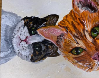Hand Painted Pet Portrait: Custom Cat Portrait
