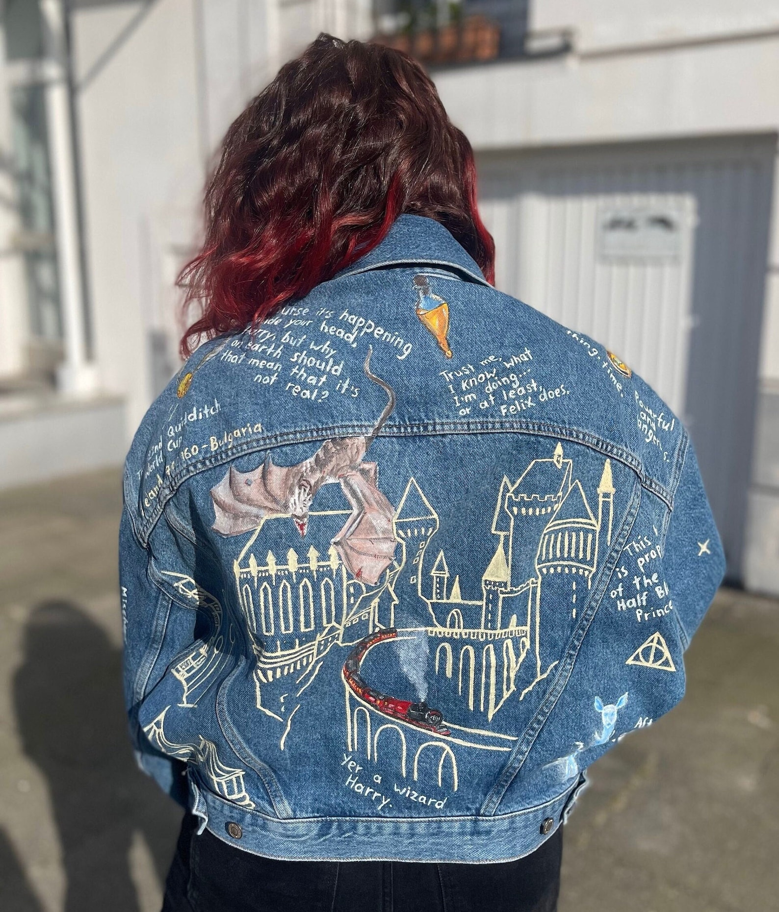 Wizard Jacket Design Hand-painted Denim Jacket: Magical Wizard Theme - Etsy