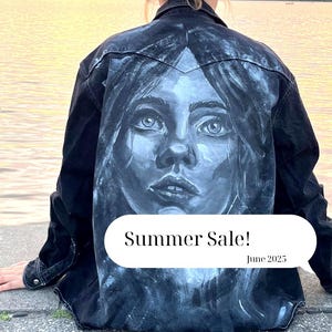 Hand-Painted Denim Jacket – Women’s Power / Size M (28) denim jacket with art