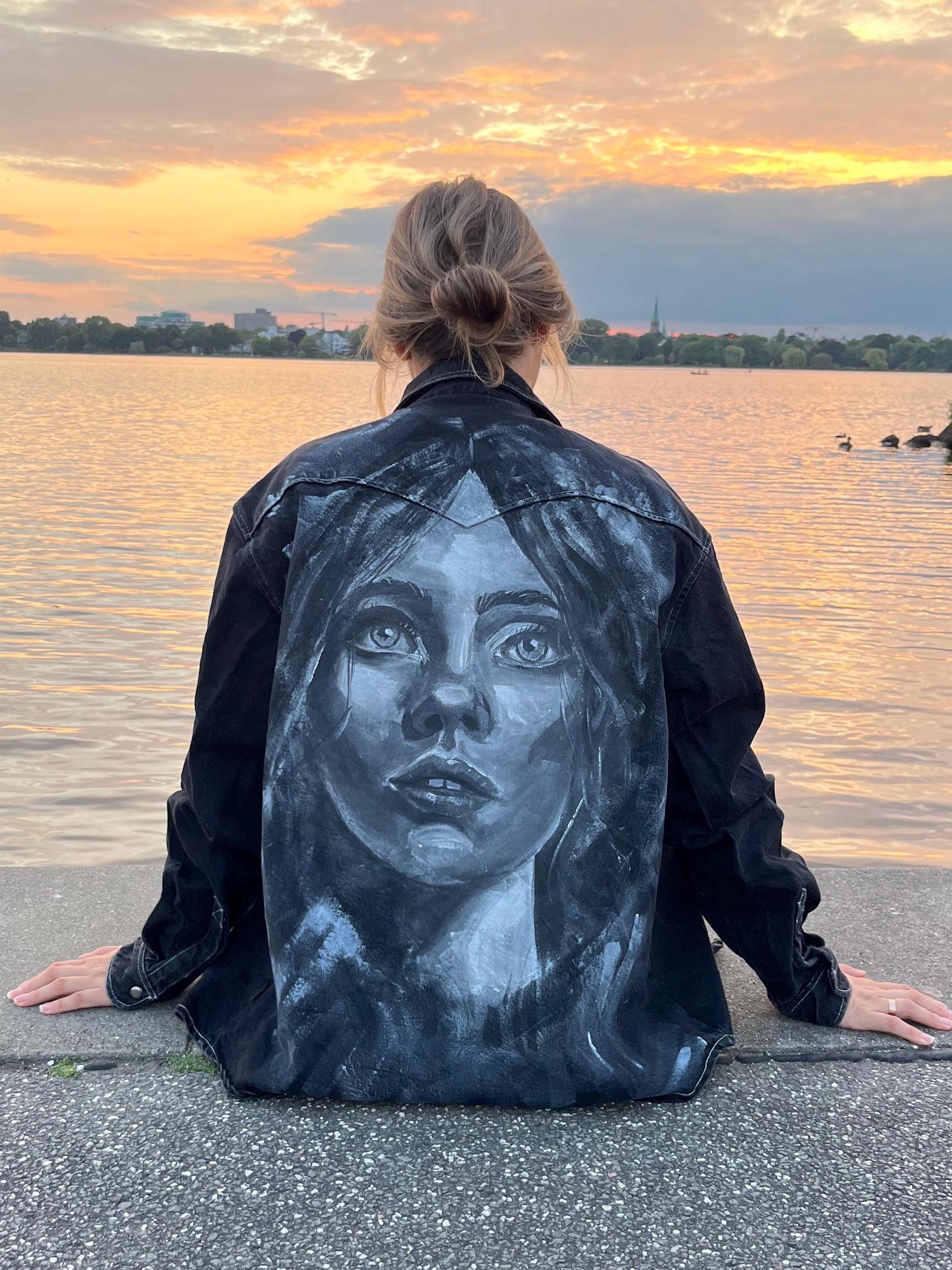 Hand-painted Denim Jacket: Custom Portrait Art - Etsy