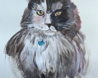 Hand-Painted Pet Portrait: Custom Art From Your Photo
