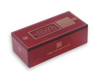 Labyrinth Puzzle Box, Wooden Puzzle, Brain Teaser, Game, Mechanical Puzzle, IQ Logic Teaser, 3D Puzzle.