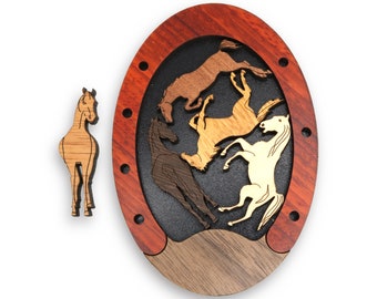 Pferde Hufeisen Wooden Puzzle, Jean Claude Constantin Wood Puzzle, Brain Teaser, Game, Mechanical Puzzle, IQ Logic Teaser, Horse Puzzle