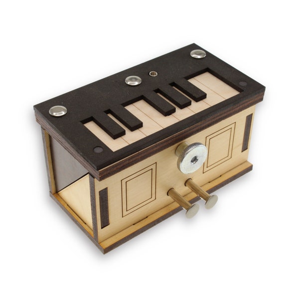 Piano Box Wood Puzzle, Jean Claude Constantin Wooden Puzzle, Brain Teaser, Game, Mechanical Puzzle, IQ Logic Teaser, 3D Puzzle