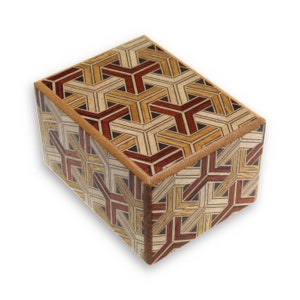 Japanese Puzzle Box 2.7 Sun 12 Step Kikkou, Wood Puzzle Box, Wooden Brain Teaser, Trick Box, IQ Logic Teaser, Japan Box