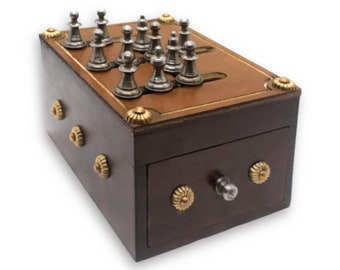 Chess Box (Schachbox) Wood Puzzle, Jean Claude Constantin Wooden, Brain Teaser, Game, Mechanical Puzzle, IQ Logic Teaser