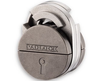 Cast Padlock Metal Puzzle, Hanayama, Brain Teaser, Mechanical Puzzle, IQ Logic Teaser, 3D Puzzle, Puzzle, Huzzle