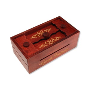 Boîte à ouverture secrète Banque Bonne Fortune. Boîte à secrets, Casse-tête en bois, Casse-tête, Jeu, Casse-tête mécanique, Puzzle 3D, Puzzle en bois Master