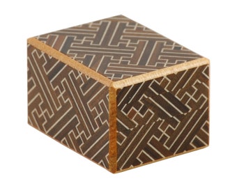 Japanese Puzzle Box 2 Sun 10 Step Kurosaya Wood Puzzle Box, Wooden Brain Teaser, Trick Box, IQ Logic Teaser, Japan Box, Yosegi
