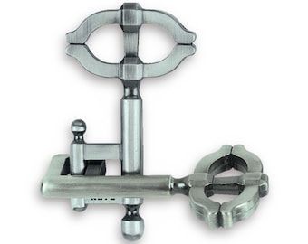 Cast Key II Metal Puzzle, Hanayama, Brain Teaser, Mechanical Puzzle, IQ Logic Teaser, 3D Puzzle, Puzzle, Huzzle, Key 2