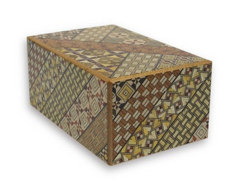 Japanese Puzzle Box 5 Sun 21 Step Koyosegi, Wood Puzzle Box, Wooden Brain Teaser, Trick Box, IQ Logic Teaser, Japan Box