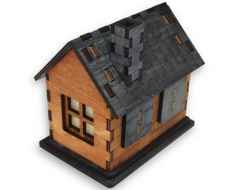 Locked Cabin Brain Teaser Wooden Puzzle Box, 3D Brain Teaser in Wood, Secret Escape Box, Cabin in the Woods Birthday Gift for Kids & Adults