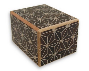 Japanese Puzzle Box 2 Sun 10 Step Kuroasa, Wood Puzzle Box, Wooden Brain Teaser, Trick Box, IQ Logic Teaser, Japan Box