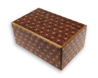 Japanese Puzzle Box 5 Sun 21 Step Akaasa. Wood Puzzle Box, Wooden Brain Teaser, Trick Box, IQ Logic Teaser, Japan Box