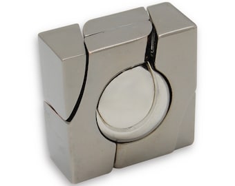 Cast Marble Metal Puzzle, Hanayama, Brain Teaser, Mechanical Puzzle, IQ Logic Teaser, 3D Puzzle, Puzzle, Huzzle