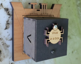 Virus in a Box Wood Puzzle, Jean Claude Constantin Wooden Puzzle, Brain Teaser, Game, Mechanical Puzzle, IQ Logic Teaser, 3D Puzzle