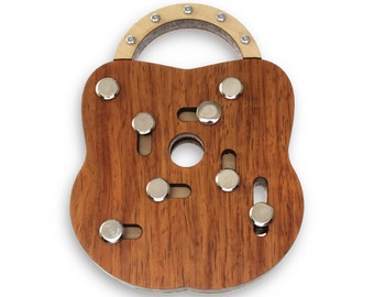 JP Lock Holz Wood Puzzle, Jean Claude Constantin Wooden Puzzle, Brain Teaser, Game, Mechanical Puzzle, IQ Logic Teaser, 3D Puzzle, Trick