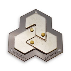 Cast Hexagon Metal Brain Teaser, Mind Teaser Puzzle, Hanayama, Mechanical Brain Game Puzzle, Educational Toy for Kids Teens Adults & School