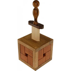 Excaliburr Wooden Burr Puzzle, IQ Logic Brain Teaser, Stephan Baumegger Design