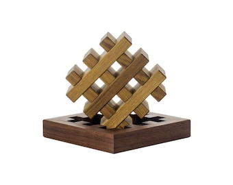 The Web 3 Wood Puzzle from Pelikan Puzzles is wooden IQ Logic Puzzle, Brain Teaser, Puzzle Master, Burr Puzzle