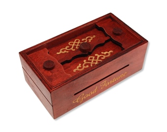 Secret Opening Box Good Fortune Bank. Secret Box, Wood Puzzle, Brain Teaser, Game, Mechanical Puzzle, 3D Puzzle, Wooden PuzzleMaster