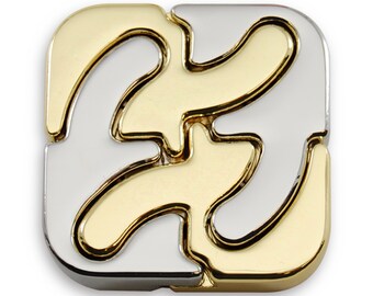 Cast Square Metal Puzzle from Hanayama, Brain Teaser, Mechanical Puzzle, IQ Logic Teaser, 3D Puzzle, Puzzle, Huzzle